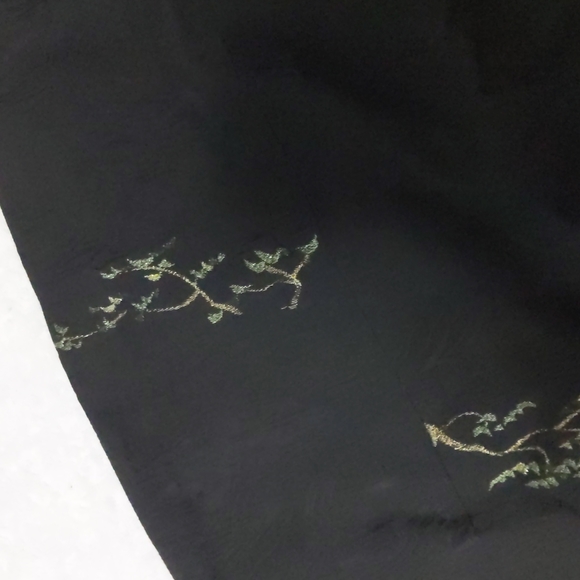 Vintage Long Black Pencil Shirt with Tree Designs - Picture 3 of 4